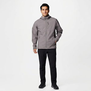 Lightweight Autumn <b>Canvas</b> Softshell Jacket Stand Collar Hooded Custom Design Wind Resistant Waterproof Men's Outdoor - Product Image 1