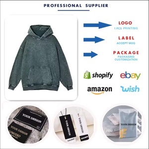 เสื้อฮู้ดดี้ปักลายขนาดใหญ่พิเศษสำหรับผู้ชาย 500 กรัม ผ้าฝ้ายฟลีซ 100% เสื้อฮู้ดดี้แบบสวมหัวสำหรับทุกเพศ ผู้ผลิตเสื้อฮู้ดดี้ปักลายสีดำตามสั่ง - Product Image 4