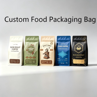 Sacs refermables à fermeture éclair personnalisés, imprimés noir mat, résistants à l'humidité et à l'oxygène, pour l'emballage de café, d'aliments pour animaux et de grains torréfiés
