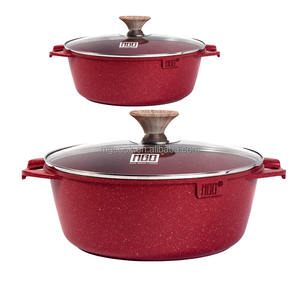 MGC Kitchen Classic Serie Rumana Olla para sopa 20/24/26/28/30/32 cm Recubrimiento de mármol Juegos de utensilios de cocina Material metálico inferior de inducción - Product Image 2