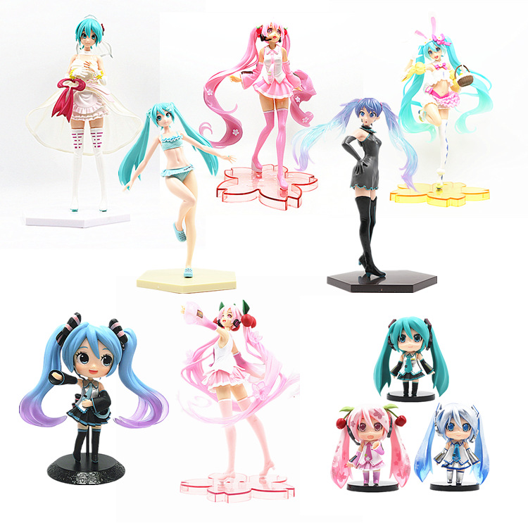 Капсульные игрушки Q Version Decoration Anime Miku ПВХ кукла экшн-фигурки