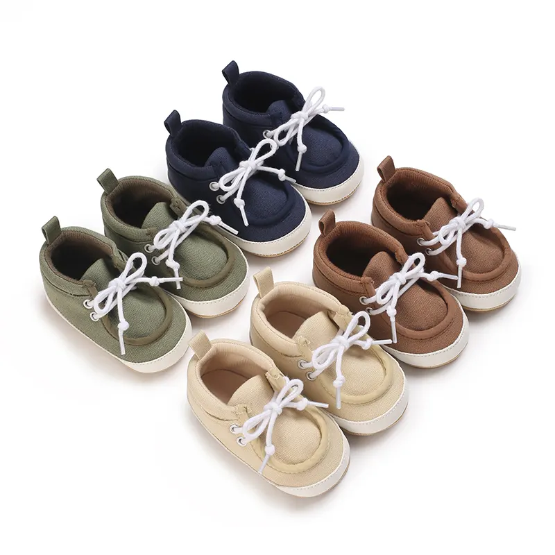 Nouvelle mode chaussures plates à coupe basse à la mode avec des baskets à lacets de style simple pour hommes chaussures de bébé de 0 à 1 ans