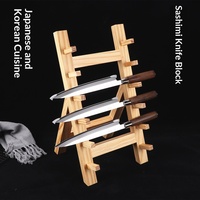 Support de Couteau à Sashimi en Bois Authentique et Durable, Support Professionnel Yanagiba, Organisateur Ergonomique de Qualité Hôtelière pour Chef et Cuisine