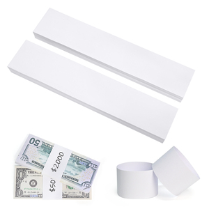 Bandes blanches vierges pour billets, en papier kraft robuste, autocollantes, faciles à utiliser pour l'emballage de l'argent liquide - Product Image 1