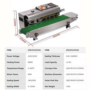 Máquina Selladora Horizontal de Sobremesa FR-900 de Acero Inoxidable para Impresión de Bolsas de Plástico con Paro de Emergencia, Venta al por Mayor de Fábrica - Product Image 3