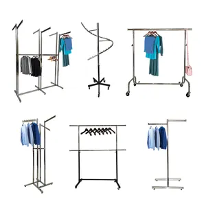 Custom Clothing Display Racks Garment Metal Shelf Store Dress Display Stands For Clothes Shops