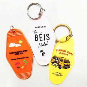 Wholesale Custom Hotel Keychain Bulk Sublimation Blank Plastic with UV Printing Custom Motel Room Keychain - Product Image 2