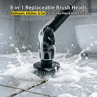 Brosse de nettoyage électrique rotative sans fil 10-en-1 pour douche, étanche IPX7, avec poignée extensible et batterie 4000 mAh