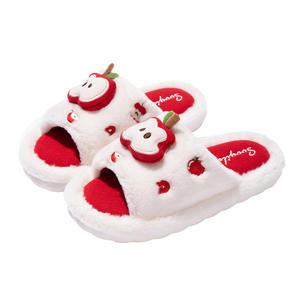 Quality Assurance Apple slippers Artificial Fur Lining Slipper Strap TPR Sole Kids slippers for Girls With Brand New - Product Image 6