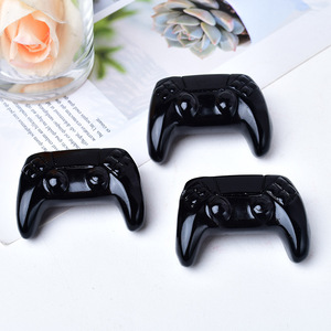 Venta al por mayor de adornos de piedra natural en bruto, adornos de cristal y la Oficina para <span class=keywords><strong>el</strong></span> hogar, controladores de juego de obsidiana - Product Image 2