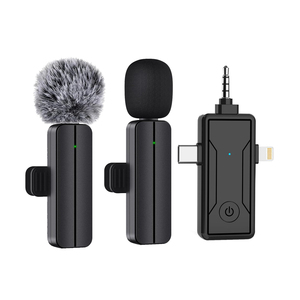 Mini sistema de micrófono inalámbrico con cancelación de ruido, portátil, de plástico, compatible con cámaras DSLR, videocámaras, estudio de teléfono, 1 unidad - Product Image 1