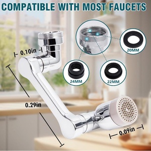 1080 °   Extensor Giratorio para Grifo de Fregadero con 2 Modos de Rociado, Cabezal de Repuesto para Grifo Inteligente de Baño y Cocina - Product Image 2