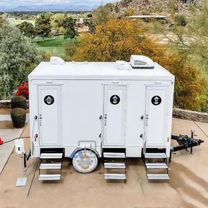 Luxe Modern Design Mobiele Evenement Toilet Trailer Draagbare Glasvezel Badkamer Trailer Met Ac Voor Gebruik Buitenshuis - Product Image 1