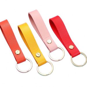 Quick Shipping PU Leather Embossed Durable High Quality Keychain Business Gift for <b>Men</b> Women Car Key Strap & Waist <b>Keyring</b> - Product Image 2