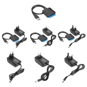 新的USB 3.0到SATA 3电缆SATA到USB适配器转换电缆支持2.5/3.5英寸外部硬盘固态硬盘驱动器电缆