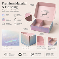 Boîtes de rangement pour robes de mariée, boîtes de transport et d'expédition de vêtements, boîtes pliables avec logo imprimé sur mesure, motif holographique