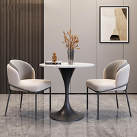 Ensemble de table à manger et 4 chaises en cuir PU de luxe, design moderne pour hôtel et bureau, mobilier commercial