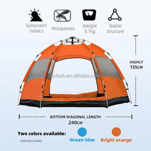 Tente de camping imperméable pour <span class=keywords><strong>plage</strong></span> et extérieur, montage et démontage rapides, 3-4 personnes, pliable, ultralégère, portable - Product Image 5