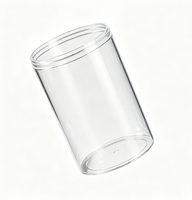 Boîte en plastique transparente cylindrique, conteneur d'emballage rond transparent avec couvercle pour bonbons, cosmétiques, cadeaux, desserts, bougies
