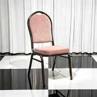 Chaise de banquet en fer marron avec assise rembourrée en tissu pour mariage, fête ou événement