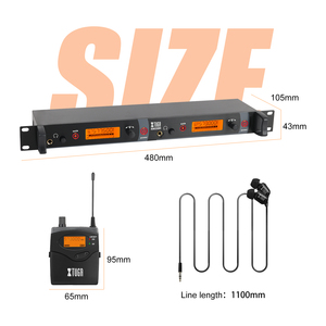 XTUGA RW2080 Auriculares In-Ear UHF de Venta Caliente con 5 Receptores y Micrófono de Diadema para Comunicación Inalámbrica en Escenario - Product Image 4