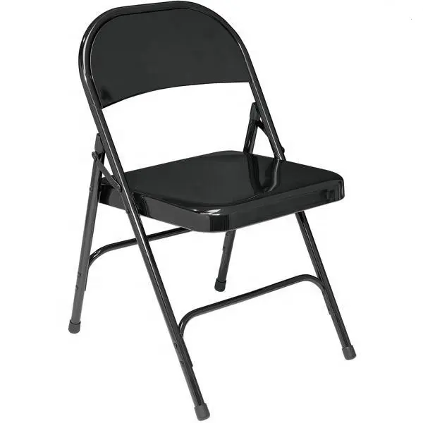 HE-040, sillas plegables de metal portátiles de fábrica Silla plegable de metal de acero Salón de escuela o cancha de baloncesto o sillas de boda