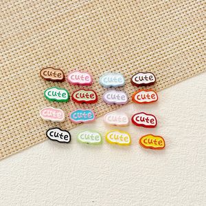 2025 coloré lettre "mignon" signe perles en alliage laqué pour bricolage téléphone portable chaîne porte-clés collier accessoire matériaux fabriqués à la main - Product Image 5