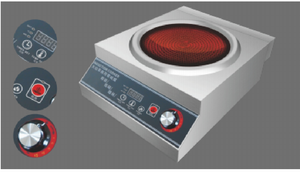 Estación de Wok Eléctrica Comercial e Industrial de Acero Inoxidable para Mostrador, Cocina de Inducción con Panel de Vidrio de Titanio/Microcristalino - Product Image 1
