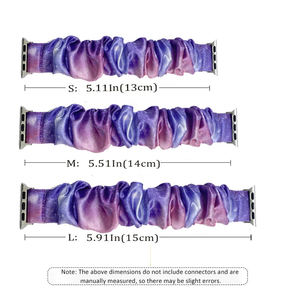 Filles Chouchou Bracelets de <span class=keywords><strong>Montre</strong></span> Bande Femmes De Luxe Mode Polyester Tie-Dye Arc-En-Ciel Couleur Élastique Personnalisé <span class=keywords><strong>Tissu</strong></span> Bracelets De <span class=keywords><strong>Montre</strong></span> Intelligente - Product Image 5