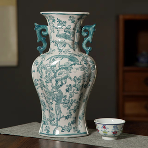 Lọ hoa gốm sứ trang trí nhà cửa cao cấp, men trong suốt, đồ trang trí Giáng sinh cho trang trí phòng - Product Image 5