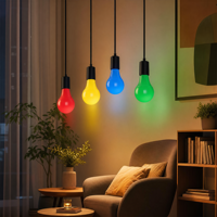 Ampoule LED colorée à boîtier lisse, vert, bleu, jaune, rouge, 9W, E27, DOB, RA80, AC165-265V, lampe décorative