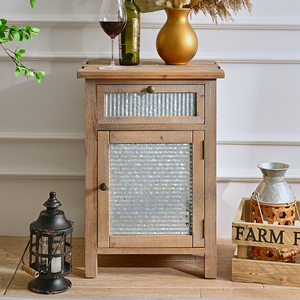 Innova Home <strong>Shabby</strong> <strong>Chic</strong> Rustic Small Drawer <strong>Bedside</strong> Cabinet Antique Retro Bedroom Night Stand - Product Image 1