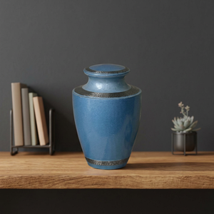 Urne funéraire en laiton pour cendres humaines, style européen moderne fait main, vase commémoratif - Artisanat indien, 200-220 cm³ - Product Image 3