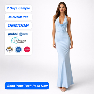 SHENGFU Vestido Largo Elegante Personalizado para <span class=keywords><strong>Mujer</strong></span>, Estilo Casual, Ajustado, Sin Mangas, para Verano, Playa o Vacaciones - Product Image 1