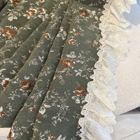 Nouveaux rideaux occultants en chenille polyester à motif floral vert, style vintage américain rétro français du milieu du siècle, lavables en machine pour
