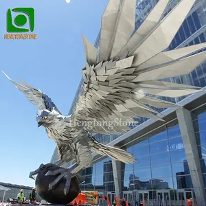 Grote Outdoor Eagle Sculptuur Rvs Animal Sculptuur Metalen Eagle Standbeeld