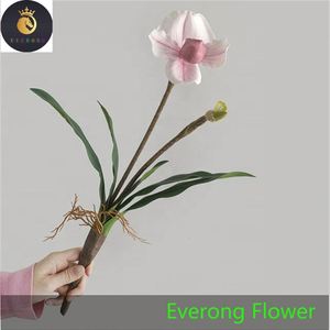 มาใหม่ประดิษฐ์กล้วยไม้เทพธิดารองเท้าแตะดอกไม้จําลอง 2 หัว <span class=keywords><strong>Paphiopedilum</strong></span> - Product Image 6