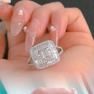 Xinfly 18k Solid Gold Fine Jewelry 0.95ct Natural Real Diamond Woman <b>Large</b> Top Square Engagement Wedding <b>Ring</b> - Product Image 2