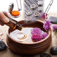 Kalung Liontin Aromaterapi Ukiran Pohon Kehidupan, Diffuser Minyak Esensial Baja Anti Karat 15mm, Perhiasan Parfum untuk Pasangan