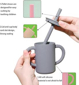 Tazze di apprendimento per bambini in Silicone con cannucce e coperchi in Silicone 6 mesi + tazze per bambini da bere per bambini da 7 once - Product Image 4