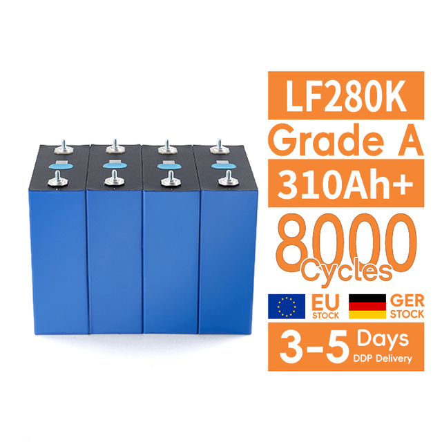EU US Stock Solar Energy Storage Battery Grade a EV LF280K V3 3.2V LiFePO4 Cells Lithium Ion Prismatic Batteries Element
