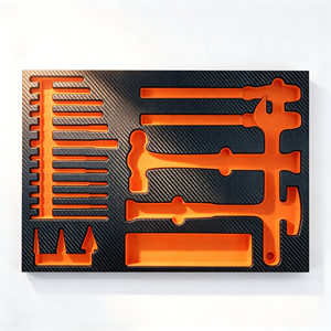 Insert de boîte à outils en mousse EVA usinée CNC, revêtement en fibre de carbone, découpe sur mesure, antistatique, résistant à l'humidité, léger - Product Image 6