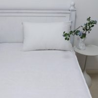 Couleur blanche bambou Polyester imperméable Jersey éponge drap-housse ensemble de literie housse de protection de matelas