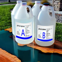 Résine époxy et durcisseur Crystal Clear Liquid A et B de qualité alimentaire pour le revêtement et la coulée en profondeur pour la table Craft River