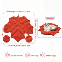 Coussin pour animaux de compagnie en forme de feuille de style nordique, coussin en peluche pour chat et chien, rembourrage épais, montage facile, tapis de couchage doux et chaud, coussin en polaire lavable