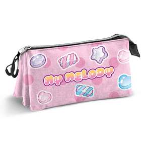 Estuche triple para lápices Karactermania para My Melody Sweets, tela rosa con cierre de cremallera - Product Image 2