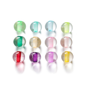 Glass Dyed Core Beads 4/6mm Round Transparent Loose Beads For <b>Bracelet</b> Making DIY Jewelry Accessories Bulk Pack - Product Image 5