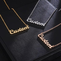 Collar con Colgante de Nombre Personalizado en Acero Inoxidable con Baño de Oro de 18K, Certificado CE, para Regalos de Fiesta para Mujeres