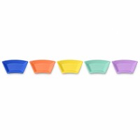 Assiette en mélamine en forme d'éventail, plat blanc incurvé en forme de secteur, plateau de service combiné pour restaurant et banquet, idéal pour la restauration hôtelière