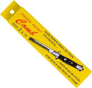 9 pollici in acciaio inox automatico a pressione spazzola a pettine interruttore-lama pieghevole tasca barbiere uomo Styling pettine per la festa del papà - Product Image 3